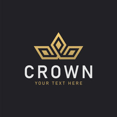 Luxury Gold Crown Logo design 