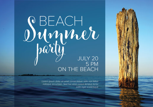 Summer Beach Party Poster Layout