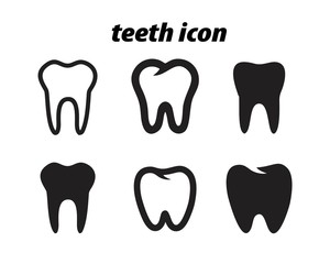 teeth icon template black color editable. teeth icon symbol Flat vector illustration for graphic and web design.
