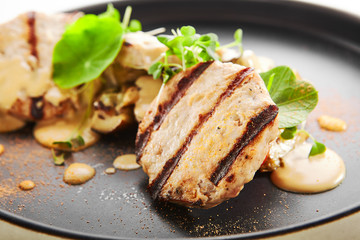 Fish cakes closeup view