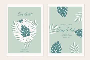 Naklejka premium Tropical card template. Tropical background
