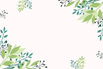 botanical background with green leves