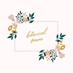 Vector flower background. Floral frame
