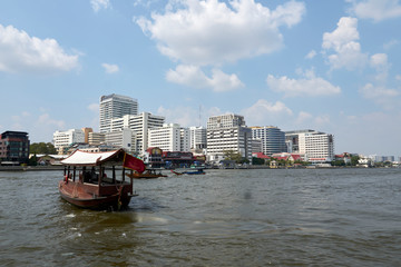 Fototapeta na wymiar Chao Praya River Transport Travel Bangkok Thailand