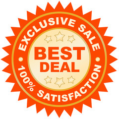 Best Deal Exclusive Sale product label or badge or sticker isolated image on white background