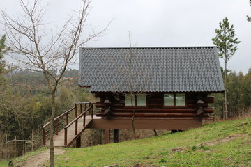 Wooden hause in the Mountain
