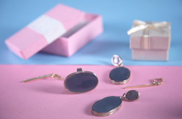 beautiful jewelry on table