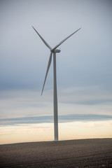 Windmills with cloudy weather and gloomy clouds