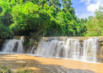 Fototapeta na wymiar Sri Dit Waterfall on rainy season