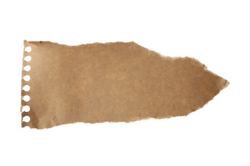 Piece of blank notebook paper isolated on white. Space for design