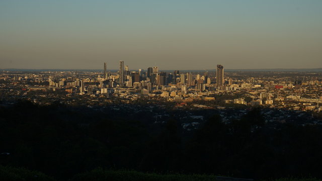 Sunset At The Mount Coot Tha Outlook In Brisbane Australia