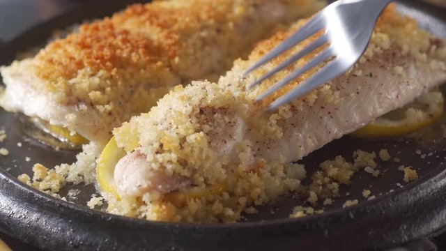 Delicious panko crusted oven baked fish fillets.