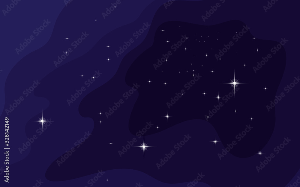 Sticker vector space background . cute flat style template with stars in outer space