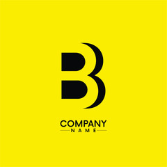 Obraz premium abstract letter B/BB company logo for business vector on yellow color background
