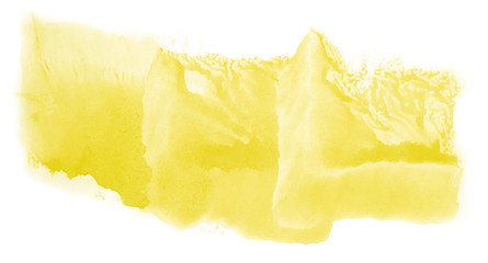 Abstract watercolor background hand-drawn on paper. Volumetric smoke elements. Yellow color. For design, web, card, text, decoration, surfaces.