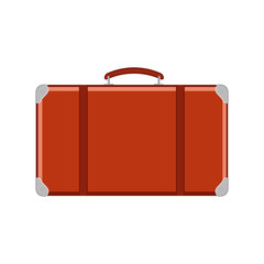 Retro style travel suitcase vector image. Classic vintage travel suitcase. Vector illustration Editable and isolated.