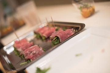 Tray of prosciutto