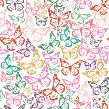 Vector seamless pattern with butterflies