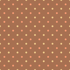 Multi colors dot seamless pattern. Brown color harmony tone of vintage or retro vector illustration. Contemporary simply graphic design for any purpose such as Bakery shop, wallpaper or fabric.