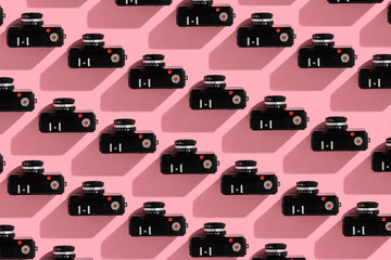 mosaic of retro cameras