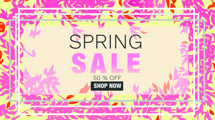 spring sale banner, sale banner, sale banner for website, 50% sale vectors pring sale banner edition, banner vector illustration
