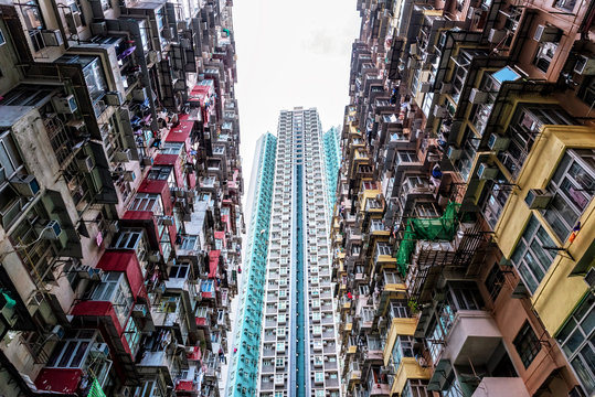 High-rise building with many units in Hong Kong