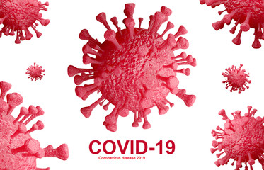 medical illustration group of Corona virus  background , Covid-19 , 3D-rendering