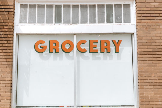 Grocery store signage in Marfa, Texas