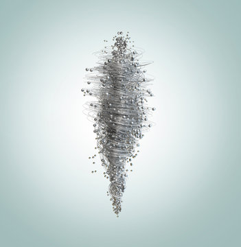 Vertical turbulence made of metallic wire with spheres