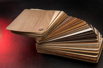 Hardwood floor oak material for interior construction. Laminate or furniture sample catalog for home design.