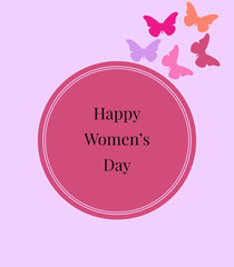 Happy international women's day wishes greeting card on abstract background, graphic design illustration wallpaper