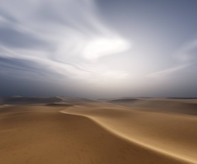 Fototapeta na wymiar Sand desert, sky over the desert, 3D rendering
