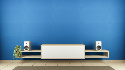 TV cabinet modern, Zen blank, Japanese-style products, used for editing. 3d rendering
