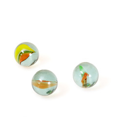 Glass transparent balls on a white background