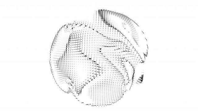 Abstract motion design, distorted shape, seamless looped 4k animation