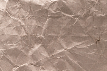 Crumpled old kraft paper, texture, background