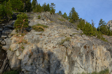 SOUTH LAKE TAHOE, CALIFORNIA, USA - AUGUST 21, 2019:  Emerald Bay on Tahoe Lake in the morning