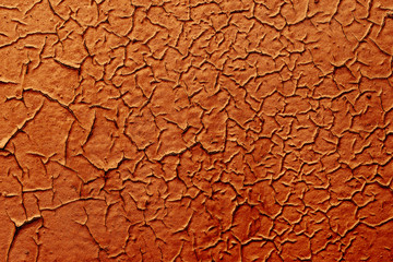 Texture of  vintage orange color cracked wall. Background for design