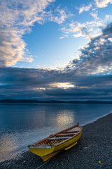 boat stranded on the beach