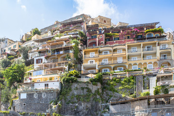 Fototapeta premium Colourful houses in the Positano city, Italy