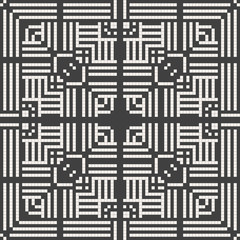 Seamless abstract geometric pattern. Elements of the motif are made in the style of pixel art.