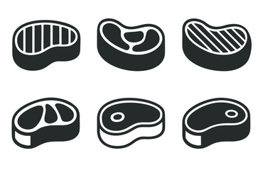 meat steaks on a white background