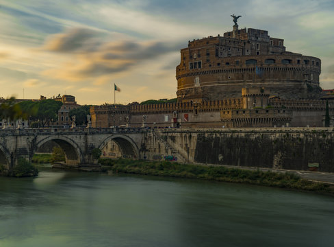 Long exposure, afternoon scene of the Castle of St. Angelo.