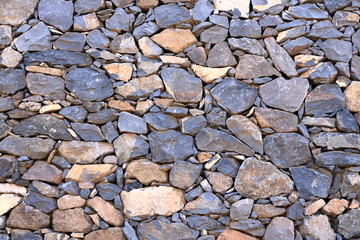 Texture of a grey granite stone wall for background