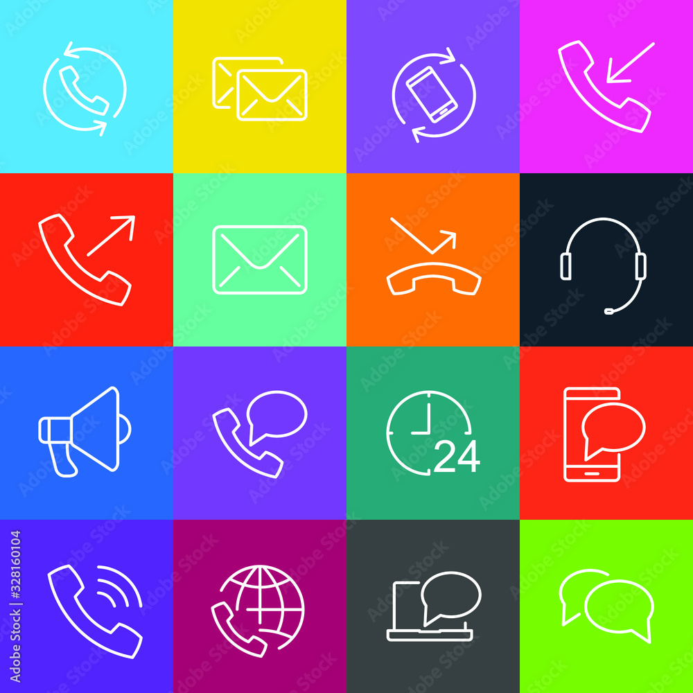 Aufkleber Simple Set Communication icon template color editable. Communication Support and more symbol vector sign isolated on white background illustration for graphic and web design.