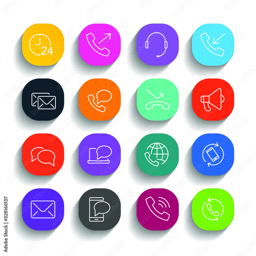Aufkleber Simple Set Communication icon template color editable. Communication Support and more symbol vector sign isolated on white background illustration for graphic and web design.
