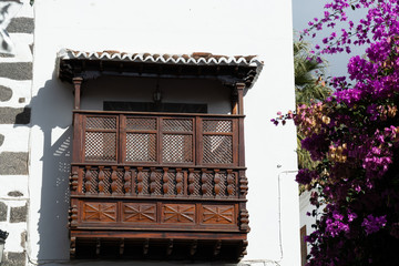 Old charmant houses in Los Llanos de Aridane, tropical La Palma island, Canary, Spain