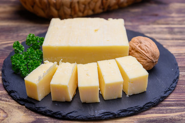 British hard cheeses made from cow milk matured cheddar from Somerset