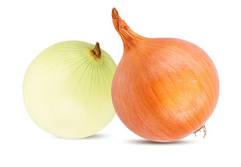 Onions and isolated on white background