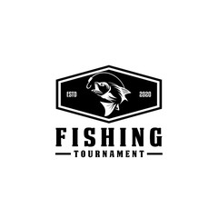 Fishing Logo Badge Illustration, Ideal For Fishing Club, Tournament, Restaurant, Fashion Apparel Patch, Sticker, Sign, Event, And Many Other Fishing Related Activities, Fishing Vintage